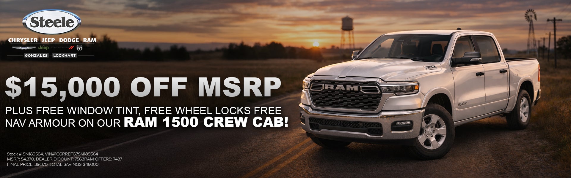 $15000 off msrp RAM 1500 crew cab